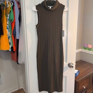 New Nine West Women's Turtleneck Bodycon Sleeveless Sheath Dress Black SZ M